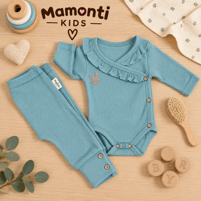 Tavşan Nakışlı 2’li Bebek Takımı