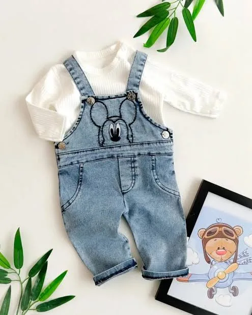 Kot Salopetli 2’li Erkek Bebek Takımı